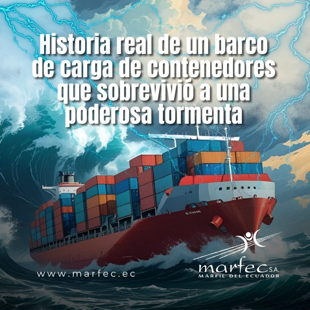 Historia real sobre un barco de carga de contenedores que sobrevivió a una tormenta: