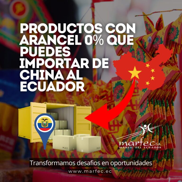Productos con arancel 0% que puedes importar de China al Ecuador